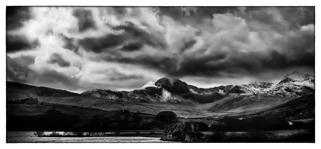 dramatic clouds over Snowdon at sunset
