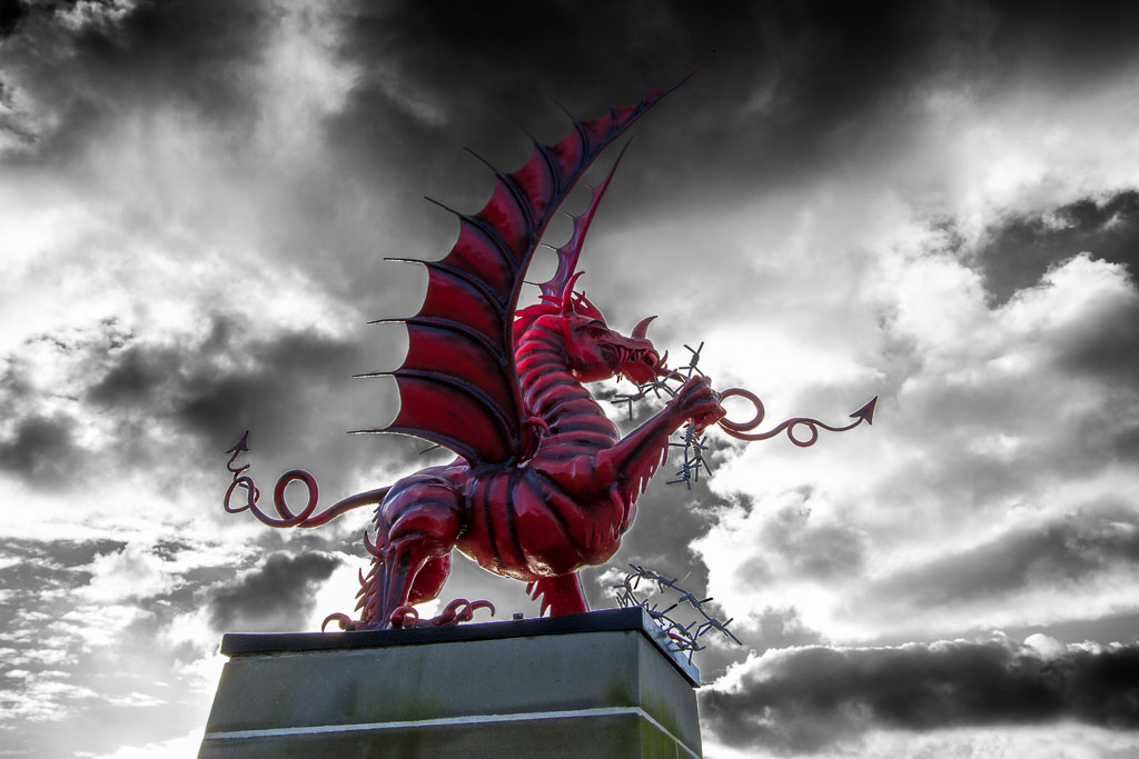 Memorial to the 14th Battalion, Welsh Regiment, who suffered great losses in July 1916 at The Battle of the Somme